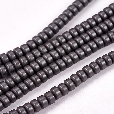 Matte Style Frosted Non-magnetic Synthetic Hematite Beads Strands G-M007-78-1