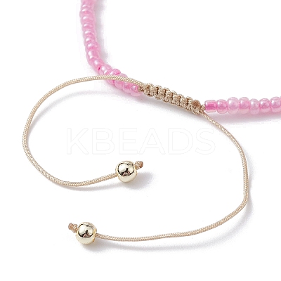 5Pcs 5 Colors Natural Shell Heart & Seed Braided Bead Bracelets Set BJEW-JB10039-02-1