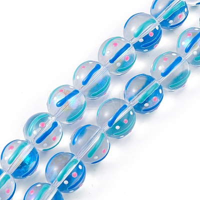 Transparent Glass Beads Strands LAMP-F029-01G-1