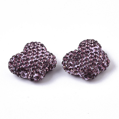 Handmade Polymer Clay Rhinestone Beads RB-T017-09D-1