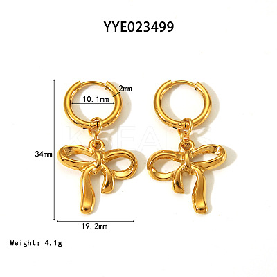Elegant 304 Stainless Steel Bowknot Hoop Earrings CR5364-7-1