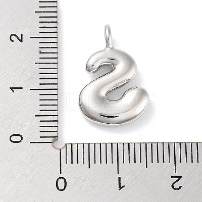 Rack Plating Brass Balloon Letter Pendants KK-C050-01P-S-1
