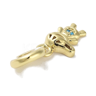 Rack Plating Brass Pave Cubic Zirconia European Dangle Charms X-KK-R163-08A-G-1