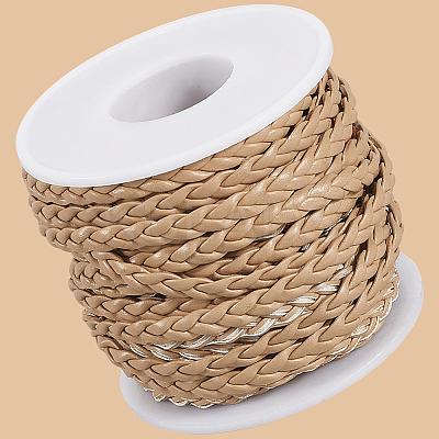 10M Flat Braided Imitation Leather Cords LC-CL0001-04C-1