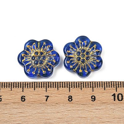 Baking Paint and Golden Metal Enlaced Glass Beads DGLA-T004-09K-1