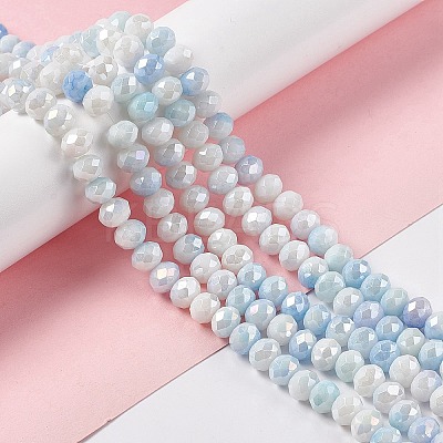 Ombre Effect Dyed Glass Beads Strands GLAA-C023-02A-1