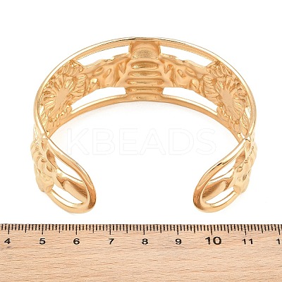 Summer Beach 304 Stainless Steel Open Cuff Bangles for Women SA-CBA9AC8-02C-G-1