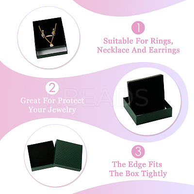 5Pcs Rhombus Textured Cardboard Jewelry Packing Boxes with Sponge Inside CBOX-TA0001-18E-1