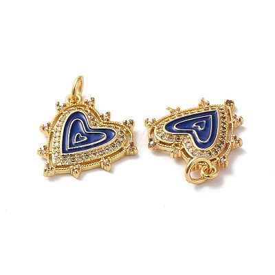 Rack Plating Brass Micro Pave Clear Cubic Zirconia Charms KK-D074-04G-06-1