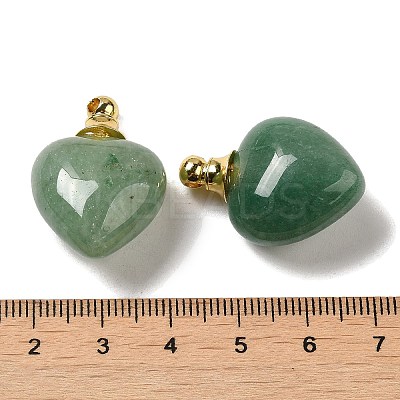 Natural Green Aventurine Perfume Bottle Pendants G-Z039-03G-06-1