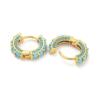Rack Plating Brass Micro Pave Cubic Zirconia Hoop Earring EJEW-C102-13G-1