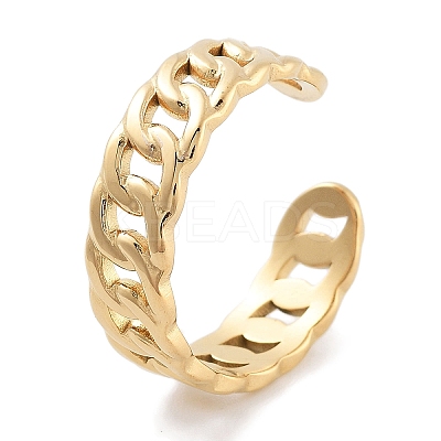 304 Stainless Steel Open Cuff Rings RJEW-K273-06G-1