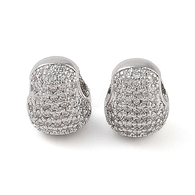 Brass Micro Pave Clear Cubic Zirconia Pendants KK-Q816-08P-1