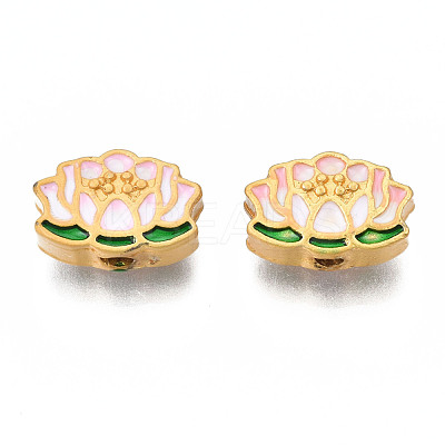 Rack Plating Alloy Enamel Beads ENAM-N056-030-1
