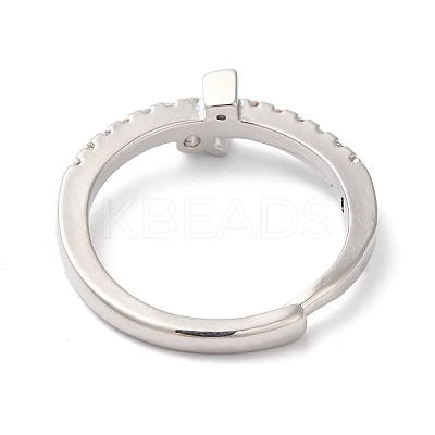 Rack Plating Brass Clear Cubic Zirconia Constellation Adjustable Rings for Women RJEW-S407-08P-12-1
