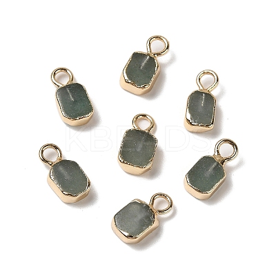 Natural Green Aventurine Rectangle Charms G-Q169-07G-05-1