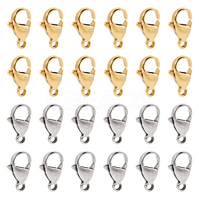 100Pcs 2 Colors 304 Stainless Steel Lobster Claw Clasps Sets STAS-YS0001-26A-1