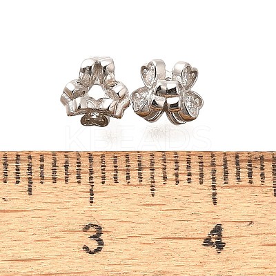925 Sterling Silver Micro Pave Clear Cubic Zirconia Beads STER-B006-21P-1