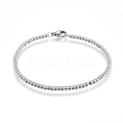 Tarnish Resistant 304 Stainless Steel Ball Chain Bracelets STAS-J023-10P-1