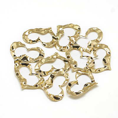 Brass Wavy Pendants KK-T032-130G-1