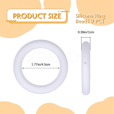 9Pcs Ring Food Grade Eco-Friendly Silicone Focal Beads JX895B-1