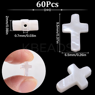 60Pcs Natural Freshwater Shell Beads BSHE-SC0001-17-1