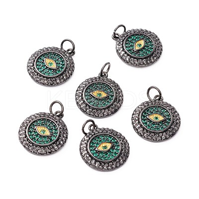 Brass Micro Pave Green Cubic Zirconia Pendants ZIRC-Z019-24B-NR-1