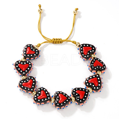 Bohemian Handmade Porcelain Enamel Beaded Braided Bead Bracelets for Women HT1623-2-1