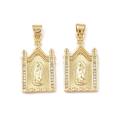Brass Micro Pave Cubic Zirconia Pendants KK-F919-19G-1