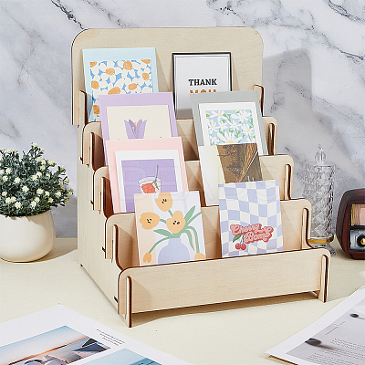 Wood Place Card Display Stands AJEW-WH0348-315-1