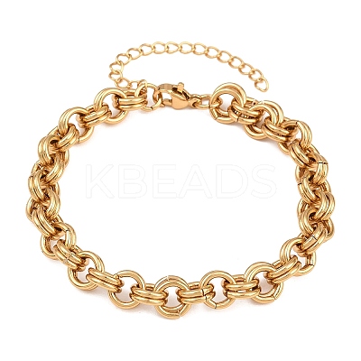 304 Stainless Steel Double Link Chain Bracelets for Women SA-H001-23G-1