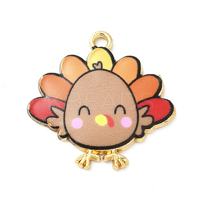 Cute Printed Alloy Pendants ENAM-L040-002A-04-1