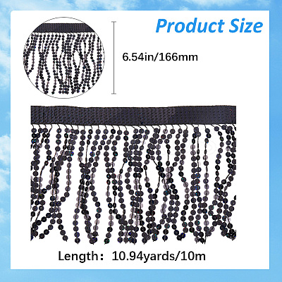 Polyester Sequin Paillette Fringe Tassel Trim OCOR-WH20071-002B-1