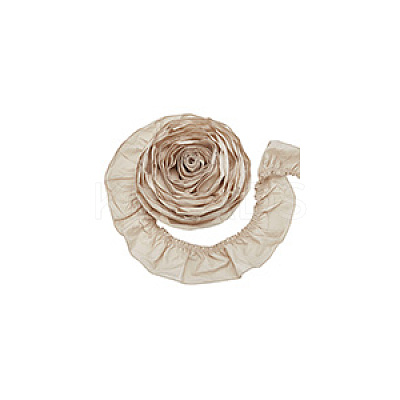 Cotton Pleated Lace Trim Ribbon OCOR-WH0097-25A-1