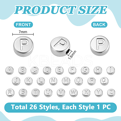 26Pcs 26 Styles Stainless Steel Beads STAS-PH0006-99P-1