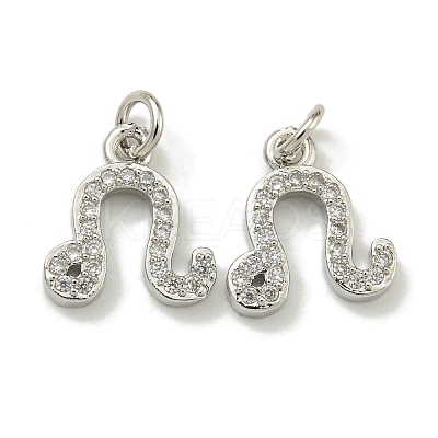 Rack Plating Brass Micro Pave Cubic Zirconia Pendants KK-K386-02D-P-1