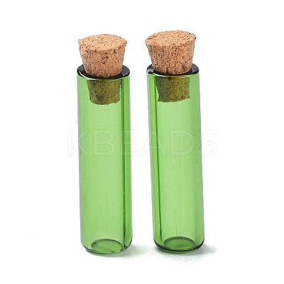 Tube Glass Cork Bottles Ornament AJEW-O032-04D-1