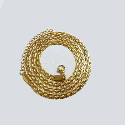 304 Stainless Steel Herringbone Chain Necklaces LS-NJEW-P282-02G-1