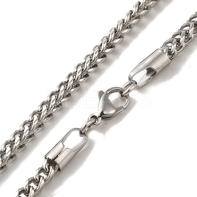Non-Tarnish 304 Stainless Steel Wheat Chain Necklaces for Women Men BJEW-Q341-13P-1