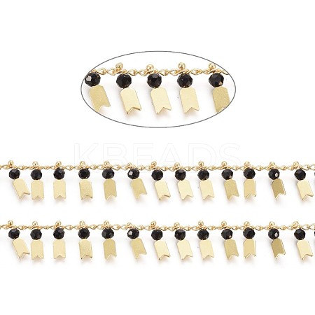 3.28 Feet Handmade Glass Beaded Chains X-CHC-I029-06B-1