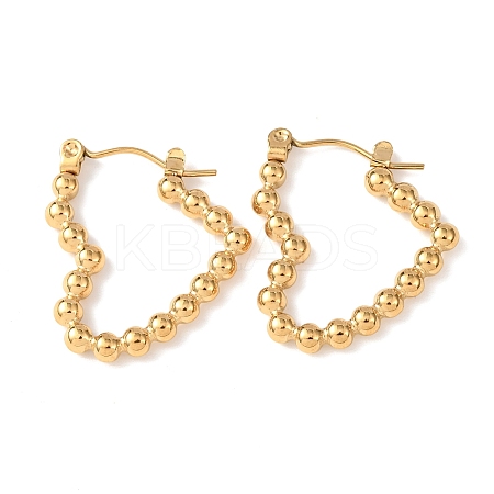 Ion Plating(IP) Heart 304 Stainless Steel Hoop Earrings for Women STAS-A057-19G-1