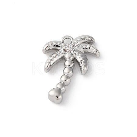 Brass Pave Clear Cubic Zirconia Pendants KK-V016-01P-1