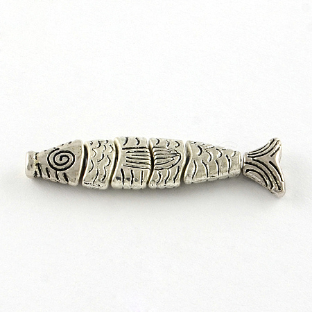 Fish Tibetan Style Alloy Combine Beads PALLOY-39315-AS-RS-1