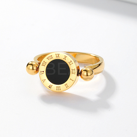 Roman Numerals Brass Finger Ring IJ4807-08-1