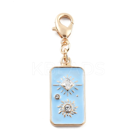 Alloy Rhinestone & Enamel Pendant Decoration HJEW-P021-01J-G-1