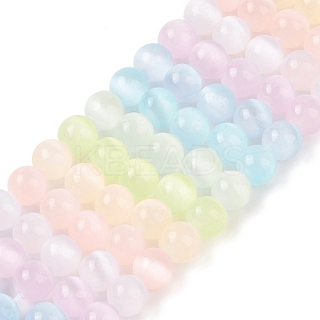 Macaron Color Natural Selenite Beads Strands G-C142-01B-10-1