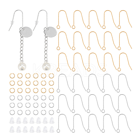 60Pcs 2 Color 316 Stainless Steel Earring Hooks STAS-UN0051-26-1