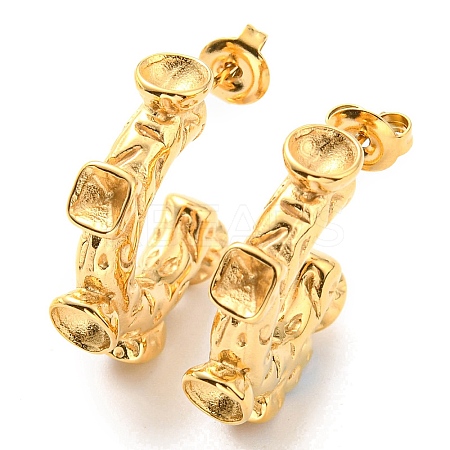 304 Stainless Steel C-shape Stud Earring Findings EJEW-B023-13G-1