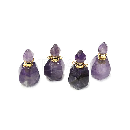 Faceted Natural Amethyst Pendants G-H252-B05-1