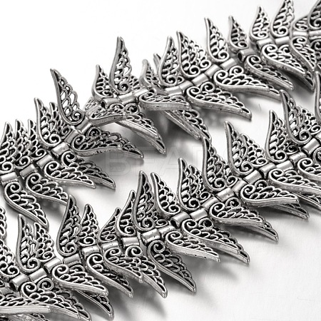 Wing Tibetan Style Alloy Bead Strands TIBEB-O007-38-RS-1